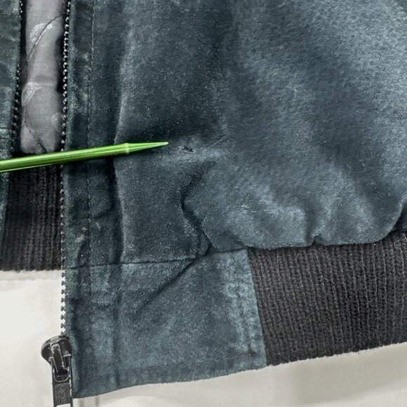 Vintage 90s Suede Leather Jacket Mens Large Bomber Pockets Zip Colorblock Retro - Picture 5 of 16